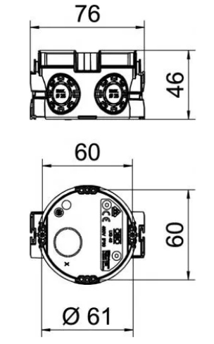 Коробка монтажная OBO черная 60х46мм